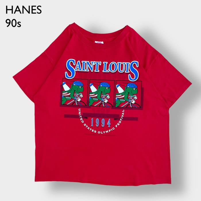 90s  USA製　Hanes プリント　Tシャツサイズも大きめで申し分無し