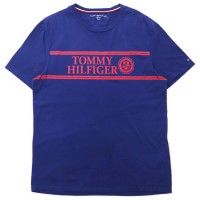 TOMMY HILFIGER プリントTシャツ L ブルー コットン | Vintage.City 古着屋、古着コーデ情報を発信