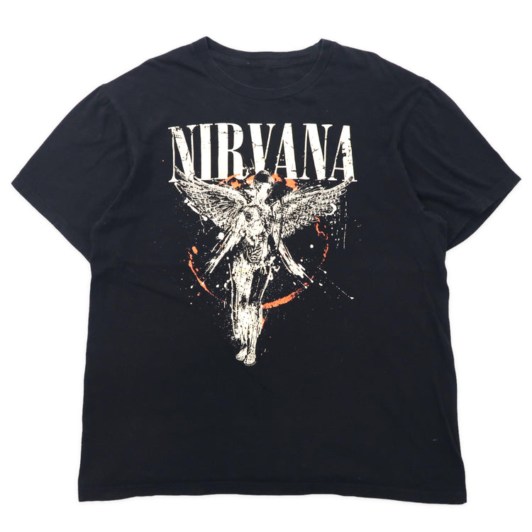 NIRVANA ニルヴァーナ バンドTシャツ L ブラック コットン In Utero プリント | Vintage.City