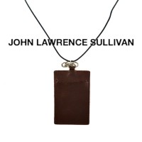 JOHN LAWRENCE SULLIVAN カードケース パスケース ネックレス ネックストラップ ブラウン レザー Leather Square Card Case | Vintage.City 빈티지숍, 빈티지 코디 정보