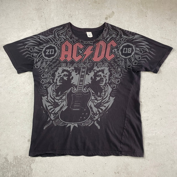 00年代 AC/DC BLACK ICE 2008 ロゴプリント バンドTシャツ メンズXL ...