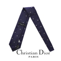Christian Dior ネクタイ ネイビー ドット シルク オールド スペイン製 未使用品 | Vintage.City 古着屋、古着コーデ情報を発信