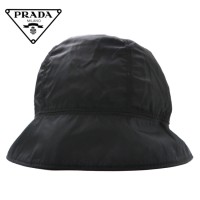 PRADA バケットハット S ブラック ナイロン ロゴ刺繍 レザーベルト イタリア製 | Vintage.City 古着屋、古着コーデ情報を発信