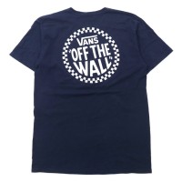 VANS ビッグサイズ Tシャツ L ネイビー コットン OFF THE WALL ワンポイントロゴ バックプリント メキシコ製 | Vintage.City 古着屋、古着コーデ情報を発信