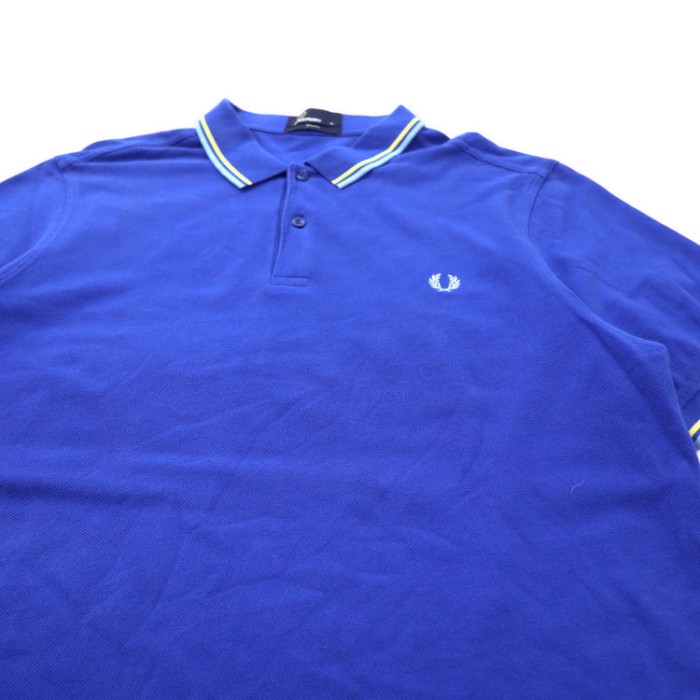 FRED PERRY ポロシャツ XL ブルー コットン SLIM FIT ワンポイントロゴ刺繍 M3600 | Vintage.City 古着屋、古着コーデ情報を発信