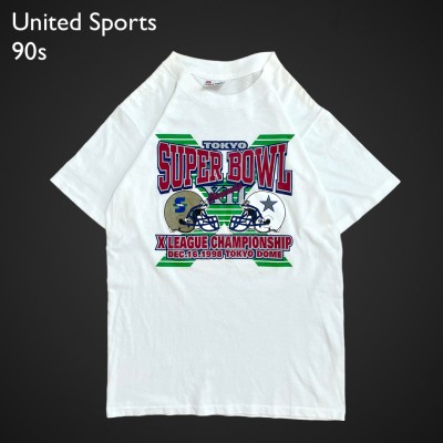 United Sports】90s USA製 Xリーグ プリント Tシャツ シングルステッチ