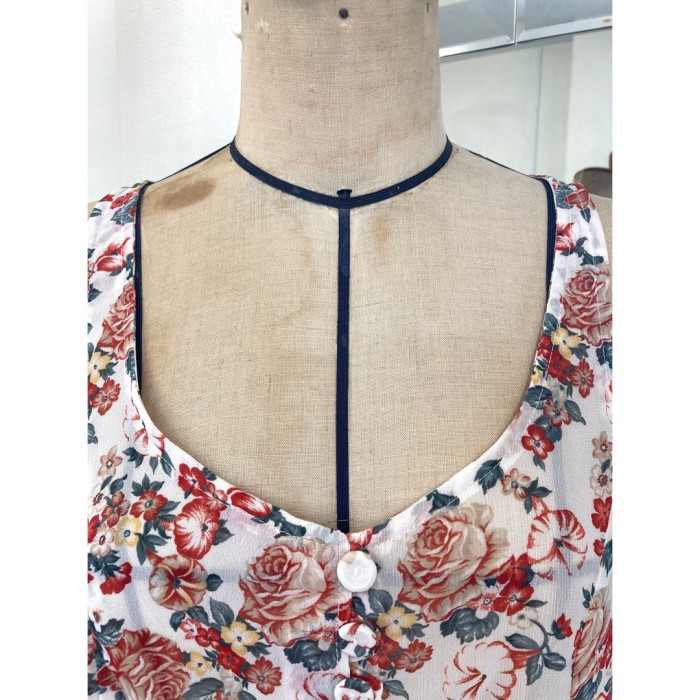 #937 Flower pattern tops 花柄 ノースリーブトップス | Vintage.City 빈티지숍, 빈티지 코디 정보