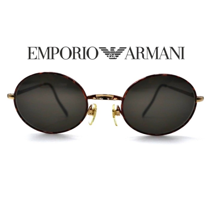 EMPORIO ARMANI サングラス オーバル ベッコウ 002 721 140 イタリア製