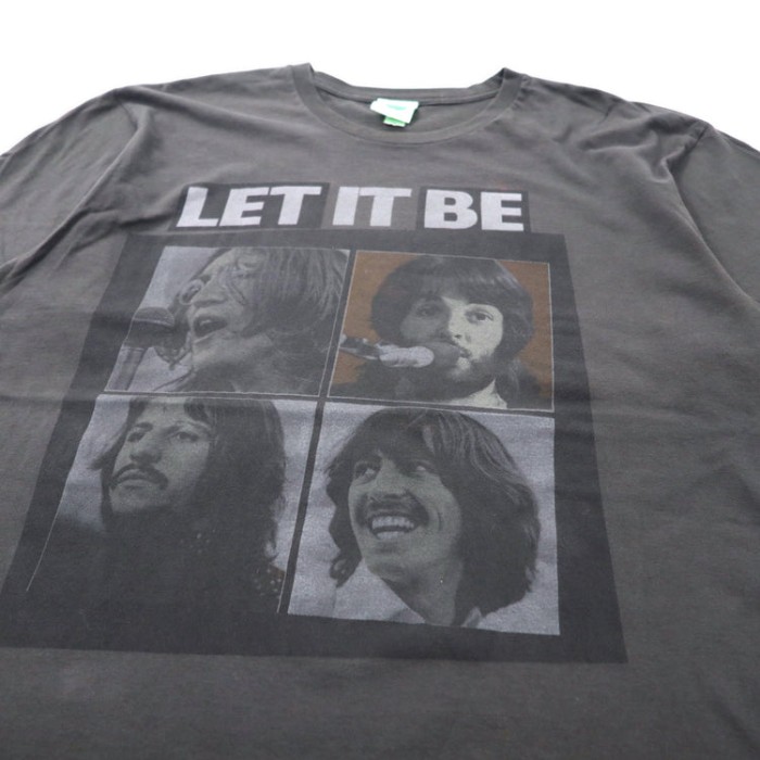 THE BEATLES ビートルズ バンドTシャツ XL グレー コットン LET IT BE ...
