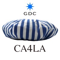GDC × CA4LA ビッグ ベレー帽 FREE ホワイト ブルー ストライプ コットン 日本製 | Vintage.City 古着屋、古着コーデ情報を発信