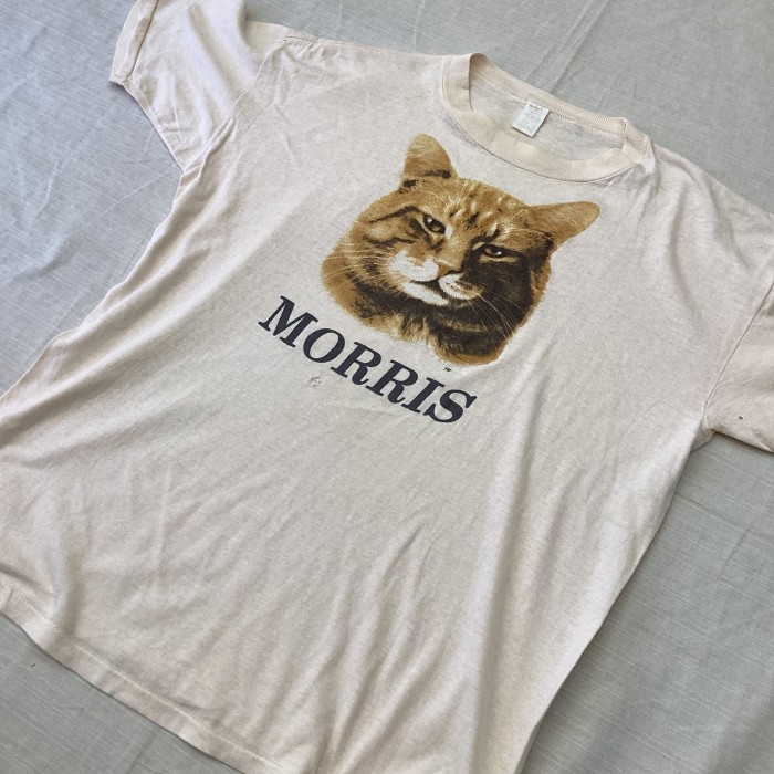 80's MORRIS/モーリス アニマルプリントTシャツ アニマルT 猫T 古着 fc ...