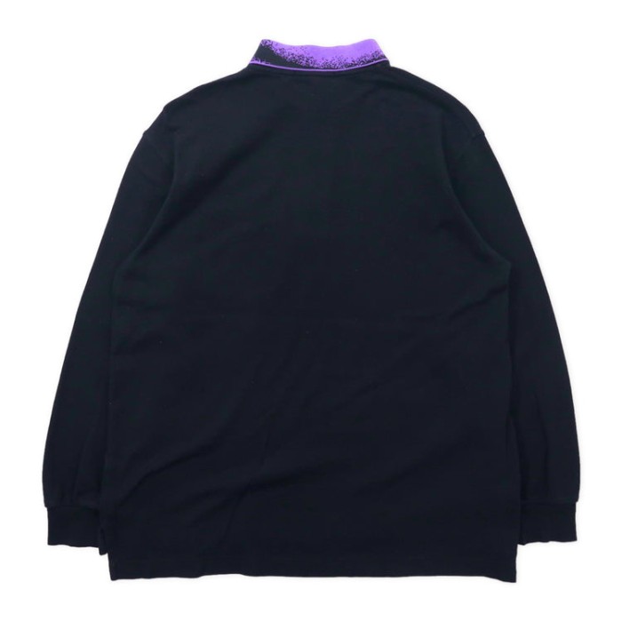 KENZO GOLF 長袖ポロシャツ 3 ブラック コットン 刺繍 日本製 | Vintage.City 古着屋、古着コーデ情報を発信