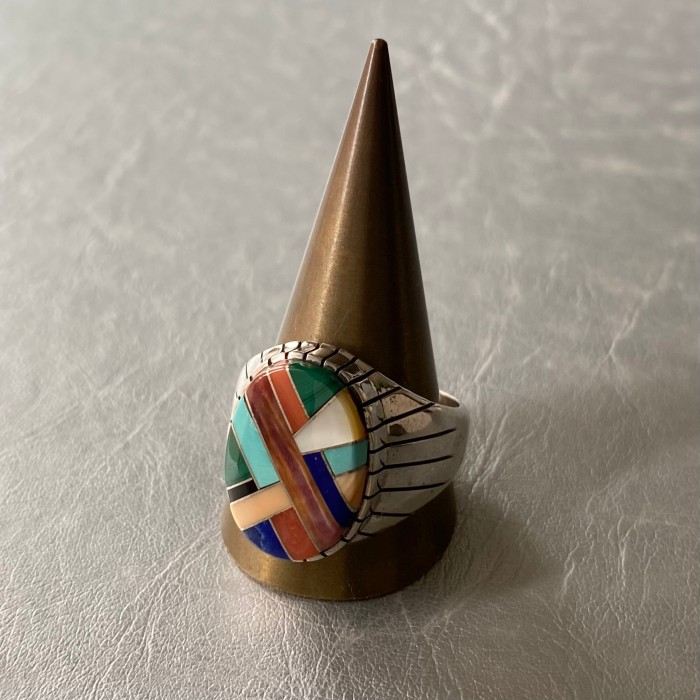 Vintage 70s〜80s USA silver 925 colorful stone artistic inlay ring ヴィンテージ シルバー925 カラフル 天然石 アーティスティック インレイ リング | Vintage.City Vintage Shops, Vintage Fashion Trends