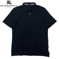 BURBERRY シャドーチェック ポロシャツ L ブラック コットン ワンポイントロゴ刺繍 日本製 | Vintage.City 古着屋、古着コーデ情報を発信