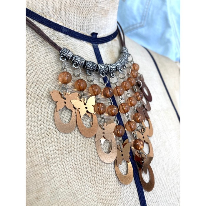 #950 necklace / 蝶々 ラメ ネックレス アクセサリー | Vintage.City 빈티지숍, 빈티지 코디 정보