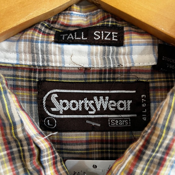 80s sears sports wear check design shirt | Vintage.City 古着屋、古着コーデ情報を発信