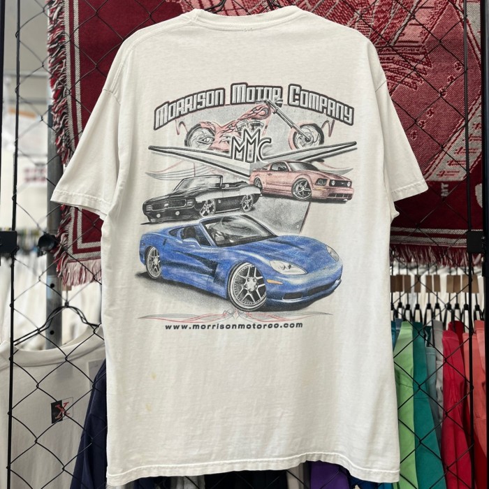 90s- 企業系 レーシングカー バイク ロゴ 半袖Tシャツ デザイン