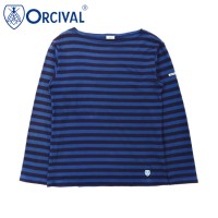 ORCIVAL ボーダーロングスリーブTシャツ 3 ネイビー コットン 日本製 | Vintage.City 古着屋、古着コーデ情報を発信