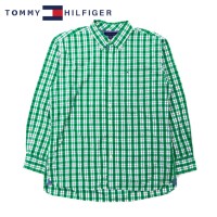 TOMMY HILFIGER ボタンダウンシャツ XXL グリーン チェック フラッグ刺繍 ビッグサイズ | Vintage.City 빈티지숍, 빈티지 코디 정보