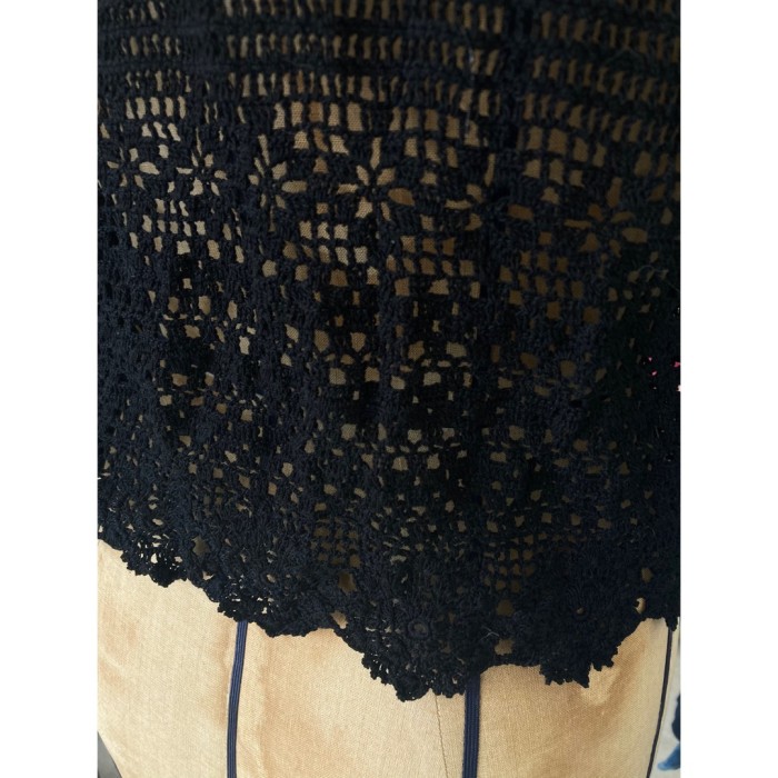 #973 crochet cardigan / 半袖 クロシェカーディガン 黒ブラック | Vintage.City 古着屋、古着コーデ情報を発信