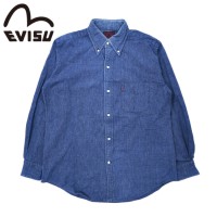 EVISU ボタンダウンシャツ 38 ブルー デニム | Vintage.City 古着屋、古着コーデ情報を発信
