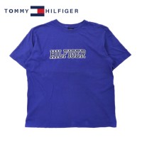TOMMY HILFIGER Tシャツ L ブルー コットン ロゴプリント 90年代 | Vintage.City 古着屋、古着コーデ情報を発信
