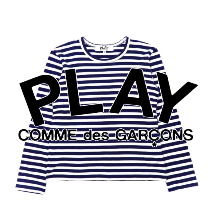 PLAY COMME des GARCONS ボーダーロングスリーブTシャツ M ホワイト