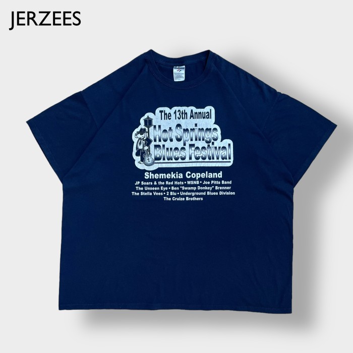 JERZEES】2X ビッグサイズ 音楽フェス Tシャツ バックプリント ロゴ