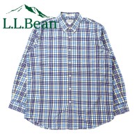 L.L.Bean ボタンダウンシャツ L ブルー チェック コットン | Vintage.City 古着屋、古着コーデ情報を発信