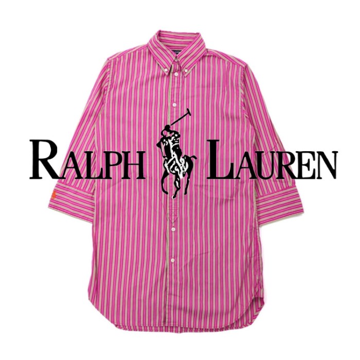 RALPH LAUREN SPORT シャツワンピース 8 ピンク ストライプ | Vintage.City 빈티지숍, 빈티지 코디 정보