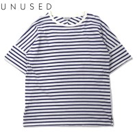 UNUSED ボーダーTシャツ 3 ブルー コットン ビッグサイズ 日本製 | Vintage.City 古着屋、古着コーデ情報を発信