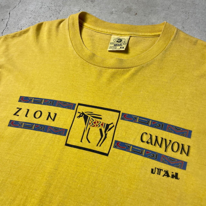90年代 USA製 GEORGETOWN HOYA PARANOIA カレッジチームロゴ アート プリント Tシャツ メンズL
