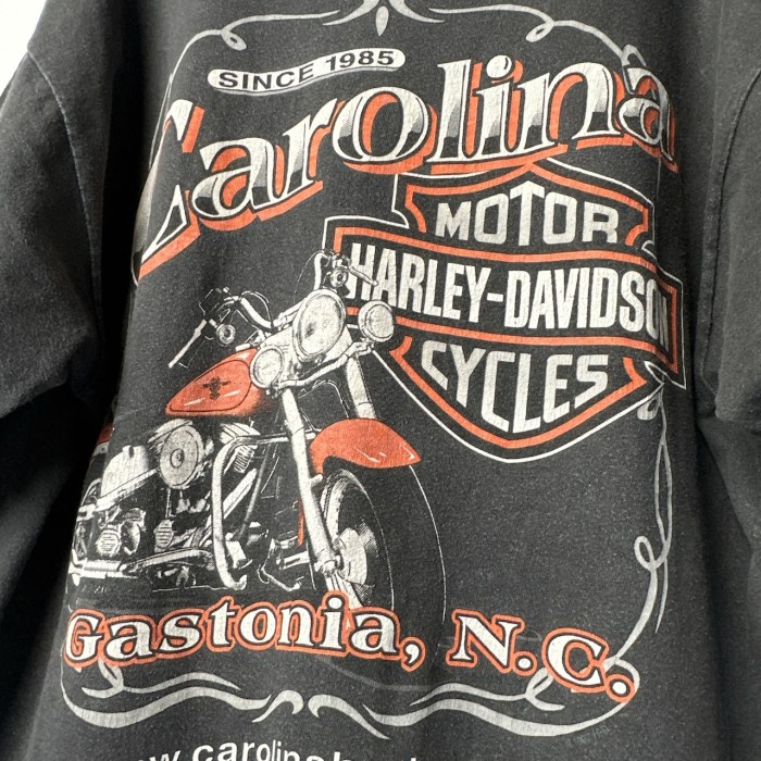 Harley-Davidson ハーレー　ヴィンテージ　ダメージプリント　黒