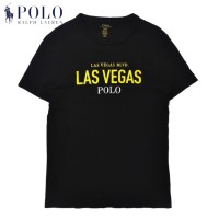 POLO RALPH LAUREN Tシャツ S ブラック コットン LAS VEGAS プリント ペルー製 | Vintage.City 古着屋、古着コーデ情報を発信