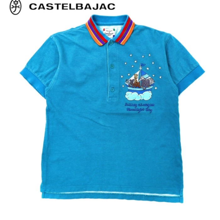 Castelbajac sport ポロシャツ 1 ブルー コットン キャラクター刺繍 日本製 | Vintage.City 빈티지숍, 빈티지 코디 정보