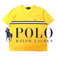 Polo by Ralph Lauren VネックTシャツ L イエロー コットン スモールポニー刺繍 | Vintage.City 古着屋、古着コーデ情報を発信