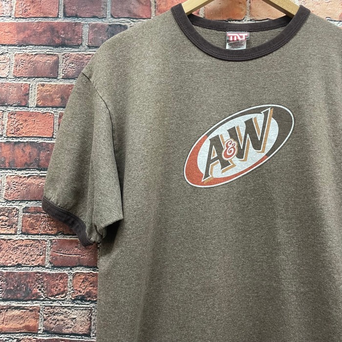 A&W Restaurant A&Wレストラン リンガーT Tシャツ 半袖 ロゴ