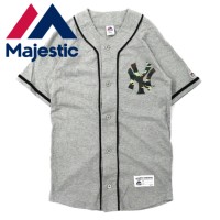 Majestic ベースボールシャツ S グレー コットン New York Yankees | Vintage.City 古着屋、古着コーデ情報を発信