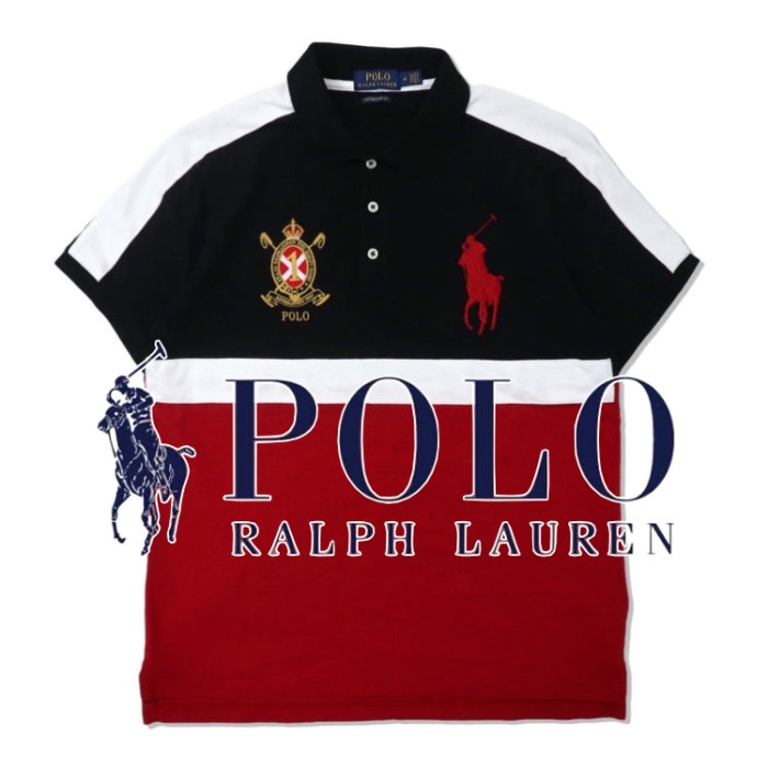 POLO RALPH LAUREN ポロシャツ M ブラック コットン ビッグポニー エンブレムロゴ刺繍 | Vintage.City 古着屋、古着コーデ情報を発信