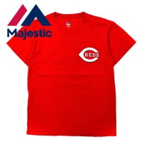 Majestic ベースボールプリントTシャツ M レッド コットン ナンバリング MLB Cincinnati Reds | Vintage.City 古着屋、古着コーデ情報を発信