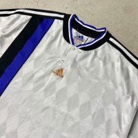 90年代 adidas アディダス ライン ワンポイントロゴ刺繍 サッカーシャツ ユニフォーム メンズXL | Vintage.City 빈티지숍, 빈티지 코디 정보