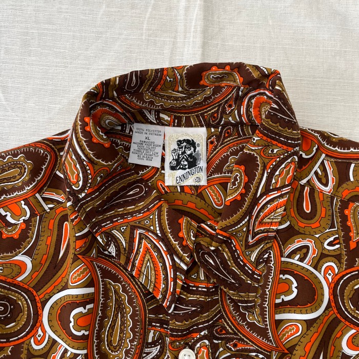 デッドストック 70's KENNINGTON/ケニントン 総柄シャツ 半袖シャツ 