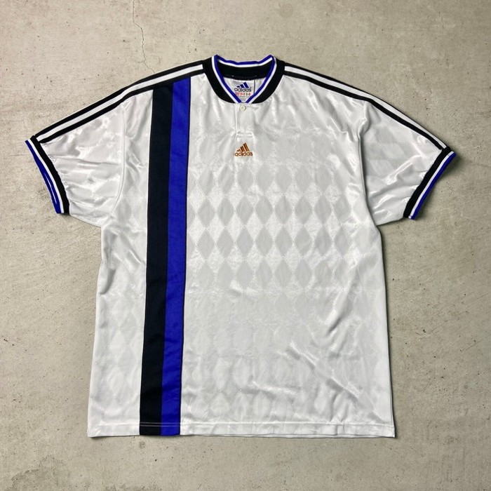 90年代 adidas アディダス ライン ワンポイントロゴ刺繍 サッカーシャツ ユニフォーム メンズXL | Vintage.City 古着屋、古着コーデ情報を発信