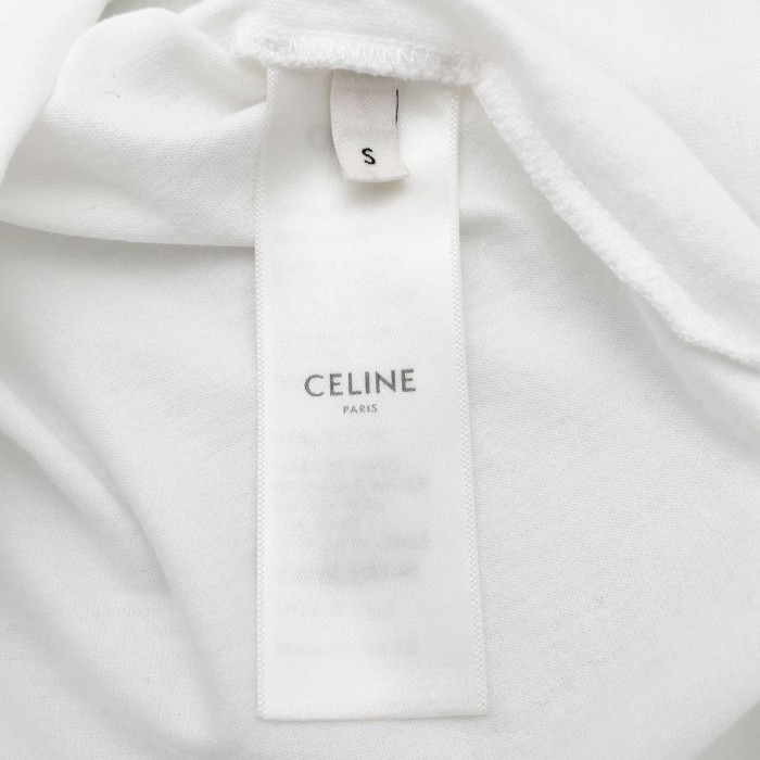 CELINE セリーヌ ロゴTシャツ コットン S ホワイト ブラック 2X314916G | Vintage.City 빈티지숍, 빈티지 코디 정보