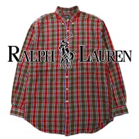 Ralph Lauren ビッグサイズ ボタンダウンシャツ LT レッド チェック コットン ワンポイントロゴ刺繍 | Vintage.City Vintage Shops, Vintage Fashion Trends