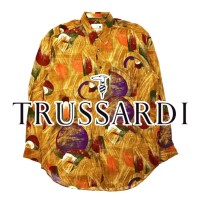 TRUSSARDI ビッグサイズ 総柄レトロシャツ 4 ベージュ レーヨン オールド 日本製 | Vintage.City 빈티지숍, 빈티지 코디 정보
