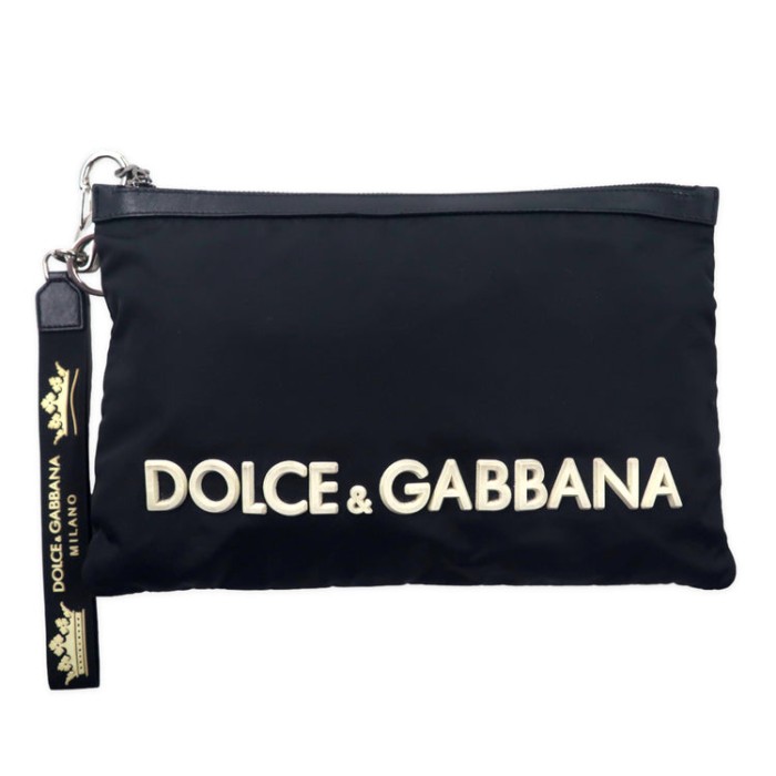 DOLCE & GABBANA クラッチバッグ セカンドバッグ ブラック ナイロン