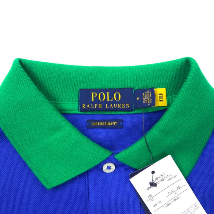 POLO RALPH LAUREN ビッグポニー ポロシャツ M ブルー グリーン コットン 未使用品 | Vintage.City 古着屋、古着コーデ情報を発信