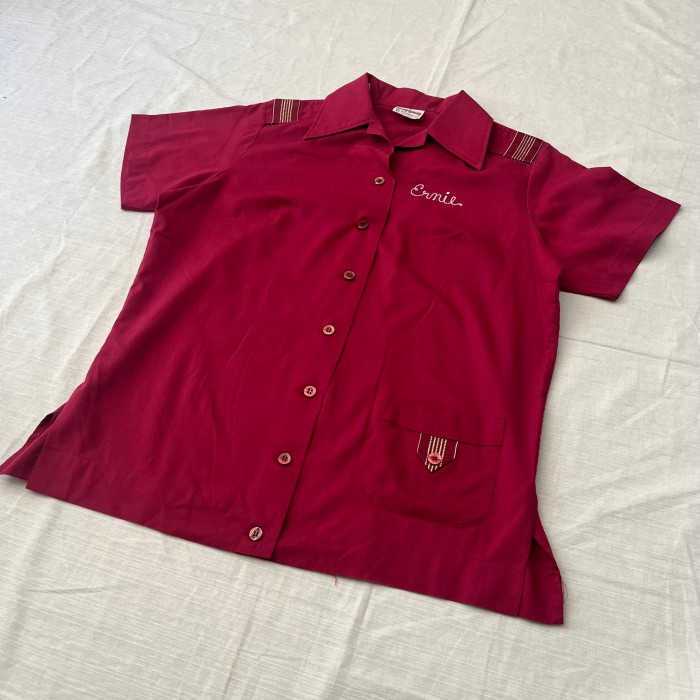USA製 70's king Louie ボーリングシャツ 半袖開襟シャツ ロカビリー