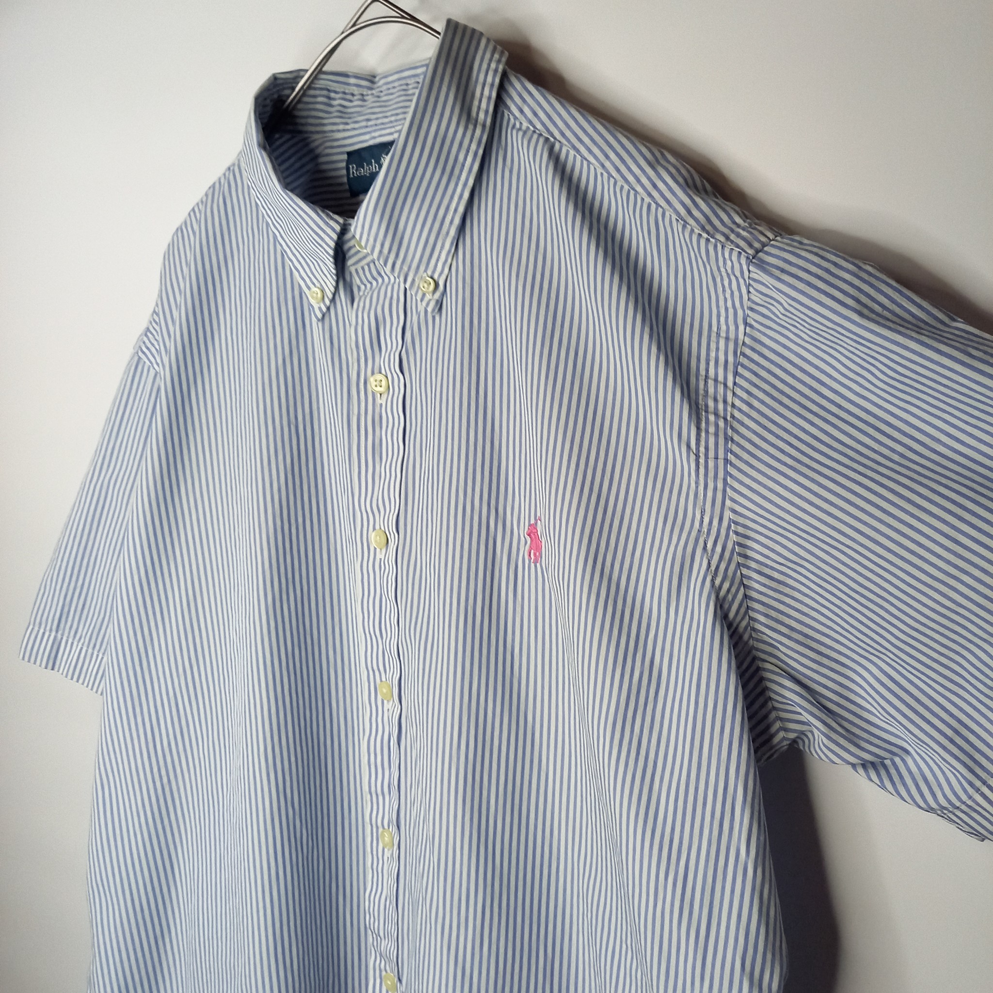 ラルフローレン BDシャツ 半袖 ボタンダウン 刺繍 ピンクポニー